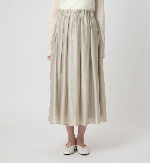 UNITED ARROWS green label relaxing「［size SHORTあり］チンツシアー ギャザー スカート」|フレア|