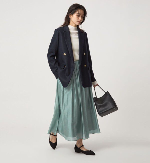 UNITED ARROWS green label relaxing「［size SHORTあり］チンツシアー ギャザー スカート」|フレア|