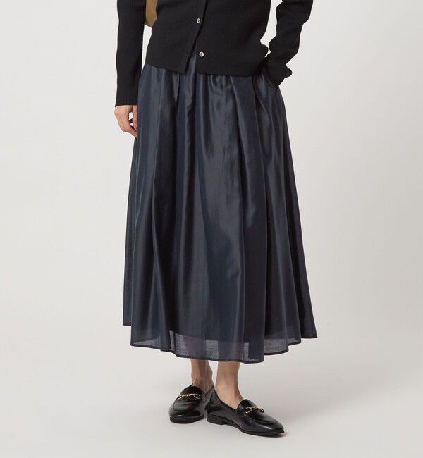 UNITED ARROWS green label relaxing「［size SHORTあり］チンツシアー ギャザー スカート」|フレア|