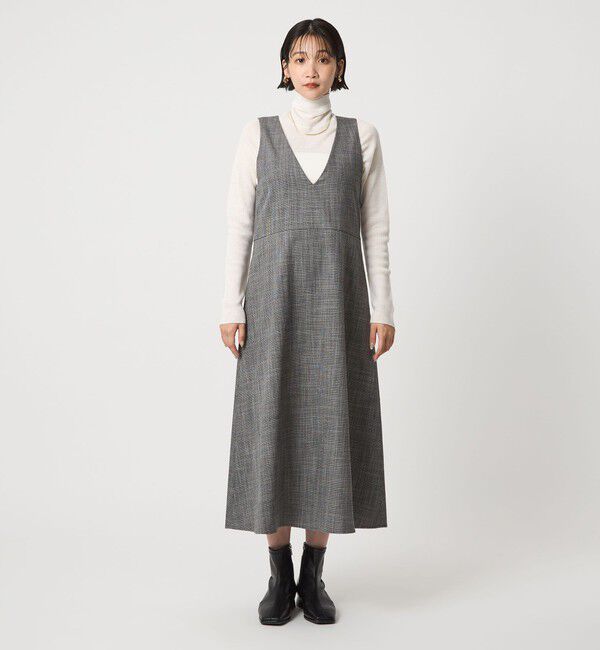 UNITED ARROWS green label relaxing「［size SHORTあり］TWEEDY  ツイーディー Vネック フレア ジャンパースカート」|ジャンパースカート|