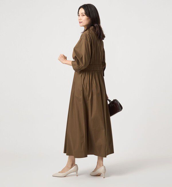 UNITED ARROWS green label relaxing「シャツ襟 フィット＆フレア タックスリーブ ワンピース」|ワンピース|