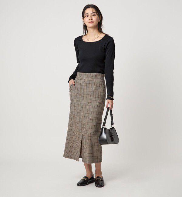 UNITED ARROWS green label relaxing「ブライトリブ スクエアネック ロングスリーブ カットソー 制菌」|Tシャツ・カットソー|