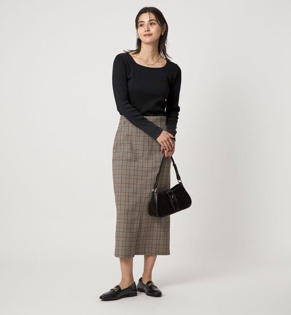 UNITED ARROWS green label relaxing「ブライトリブ スクエアネック ロングスリーブ カットソー 制菌」|Tシャツ・カットソー|