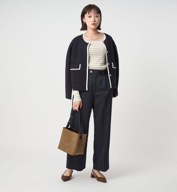 UNITED ARROWS green label relaxing「ブライトリブ スクエアネック ロングスリーブ カットソー 制菌」|Tシャツ・カットソー|