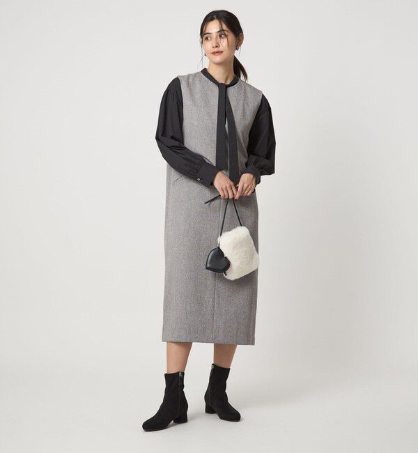 UNITED ARROWS green label relaxing「［size SHORTあり］キーネック ジャンパースカート」|ジャンパースカート|