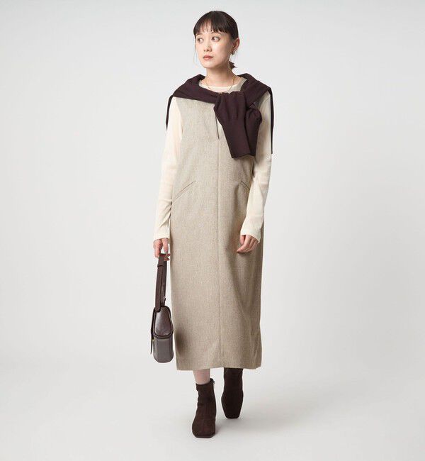 UNITED ARROWS green label relaxing「［size SHORTあり］キーネック ジャンパースカート」|ジャンパースカート|NATURAL