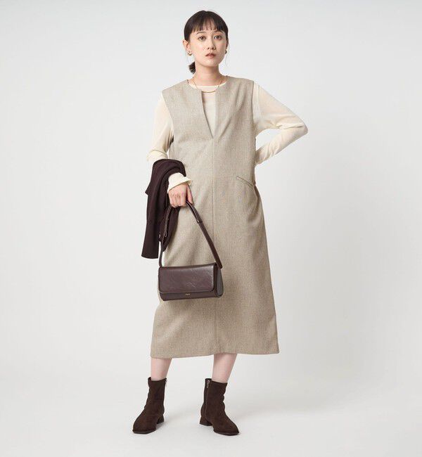 UNITED ARROWS green label relaxing「［size SHORTあり］キーネック ジャンパースカート」|ジャンパースカート|