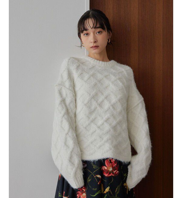 EMMEL REFINES「＜EMMEL REFINES＞EM バックリボン ケーブルニット プルオーバー」|ニット・セーター|