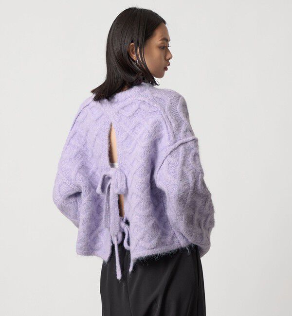 EMMEL REFINES「＜EMMEL REFINES＞EM バックリボン ケーブルニット プルオーバー」|ニット・セーター|