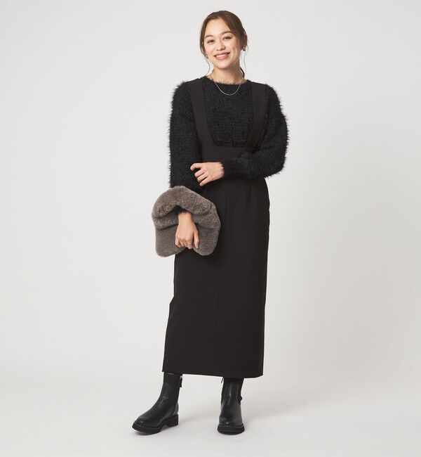 UNITED ARROWS green label relaxing「フェザー ニット プルオーバー &times; ジャンスパースカート セット」|ジャンパースカート|