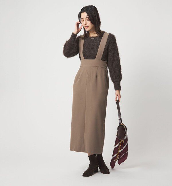 UNITED ARROWS green label relaxing「フェザー ニット プルオーバー &times; ジャンスパースカート セット」|ジャンパースカート|MD.BROWN