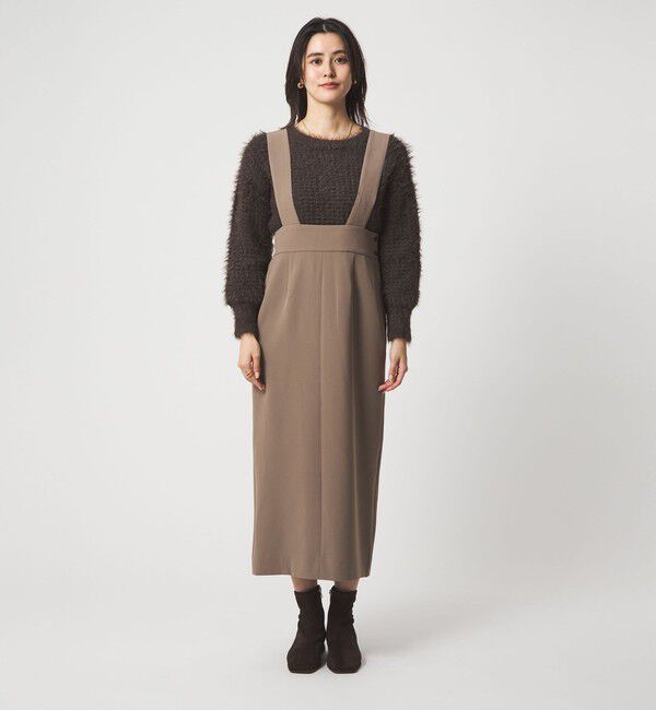 UNITED ARROWS green label relaxing「フェザー ニット プルオーバー &times; ジャンスパースカート セット」|ジャンパースカート|