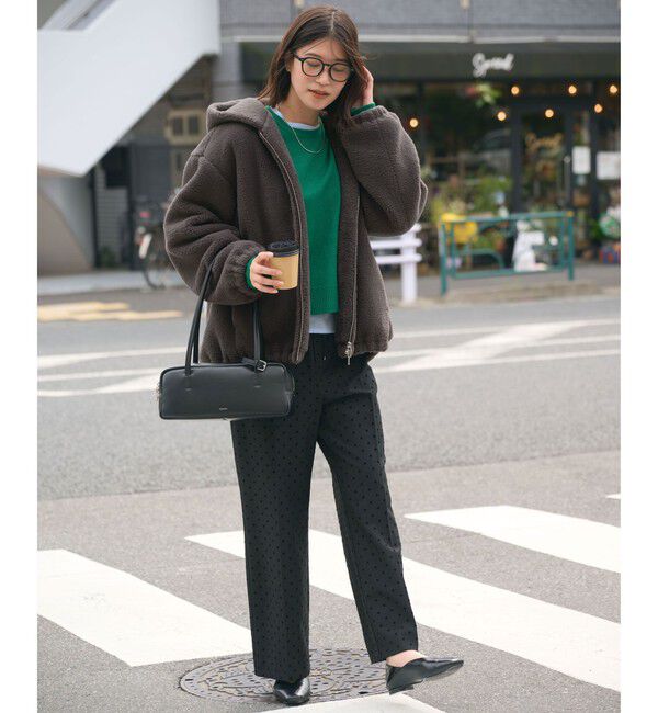 UNITED ARROWS green label relaxing「【WEB限定】＜at ease＞フェイクシープファー フード ブルゾン」|ブルゾン・スタジャン|