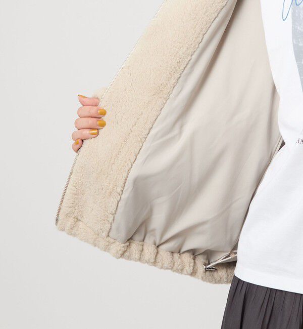 UNITED ARROWS green label relaxing「【WEB限定】＜at ease＞フェイクシープファー フード ブルゾン」|ブルゾン・スタジャン|