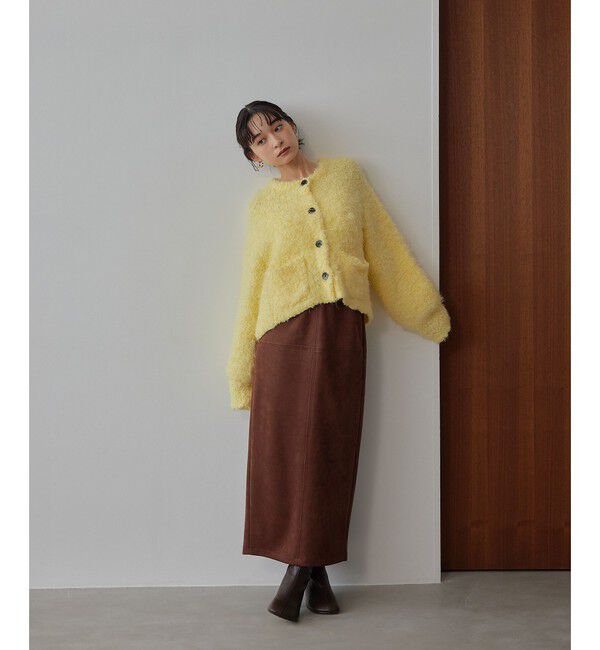 EMMEL REFINES「＜EMMEL REFINES＞EM ポコスラブ フラッフィー カーディガン」|カーディガン|