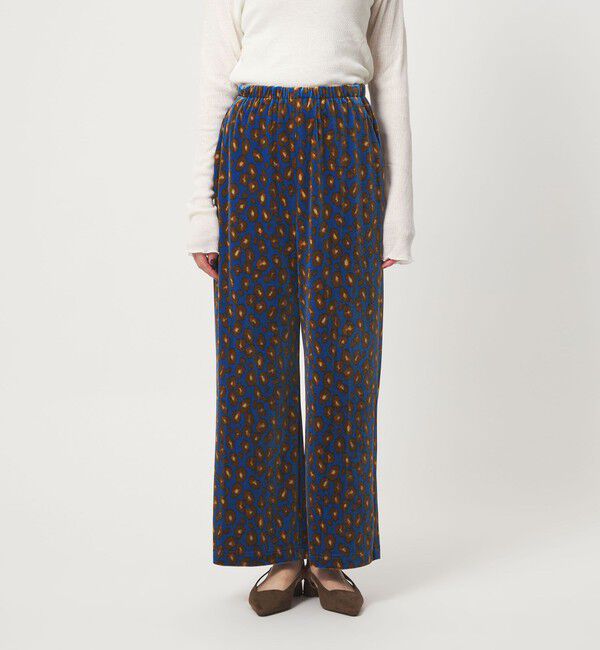 UNITED ARROWS green label relaxing「ベロア レオパード ワイド パンツ」|チノ|