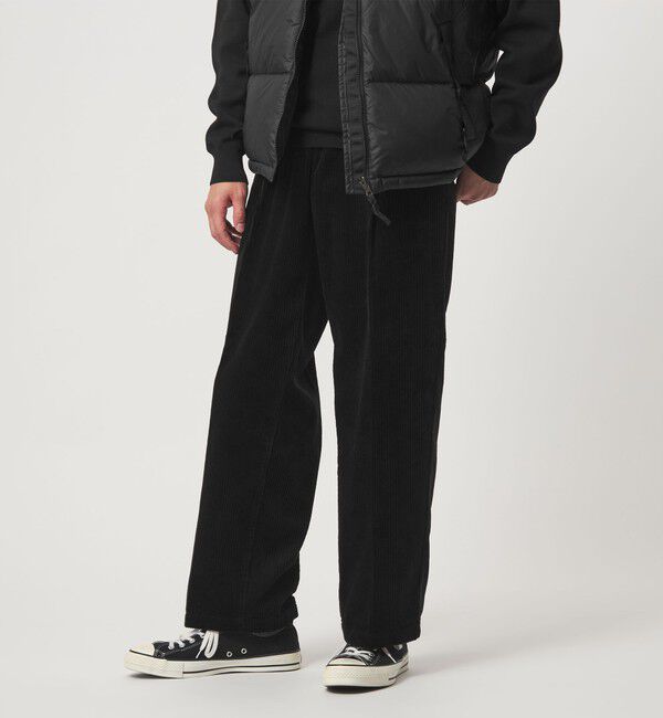 UNITED ARROWS green label relaxing「コーデュロイ ワイド 1プリーツ W4 ワイドパンツ」|その他|BLACK