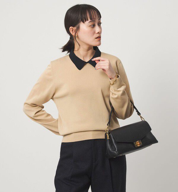 UNITED ARROWS green label relaxing「襟付き ロングスリーブ プルオーバー ニット ウォッシャブル」|ニット・セーター|