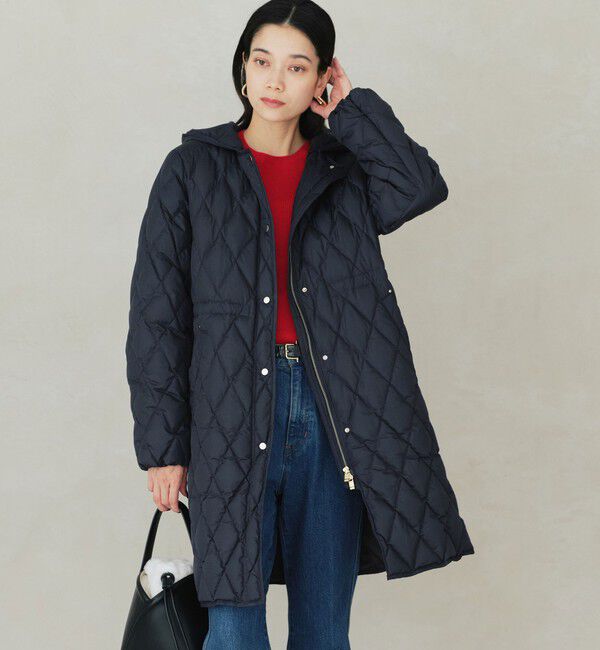 UNITED ARROWS green label relaxing「キルティング ライト ダウン コート 撥水」|ダウン|NAVY