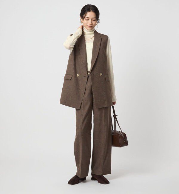 UNITED ARROWS green label relaxing「ウール フライス タートルネック カットソー オフホワイト ライトブルー ウォッシャブル」|Tシャツ・カットソー|