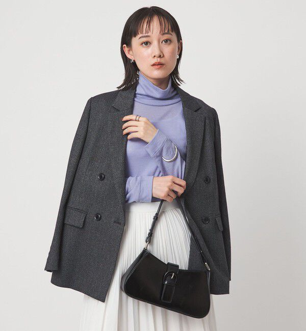 UNITED ARROWS green label relaxing「ウール フライス タートルネック カットソー オフホワイト ライトブルー ウォッシャブル」|Tシャツ・カットソー|