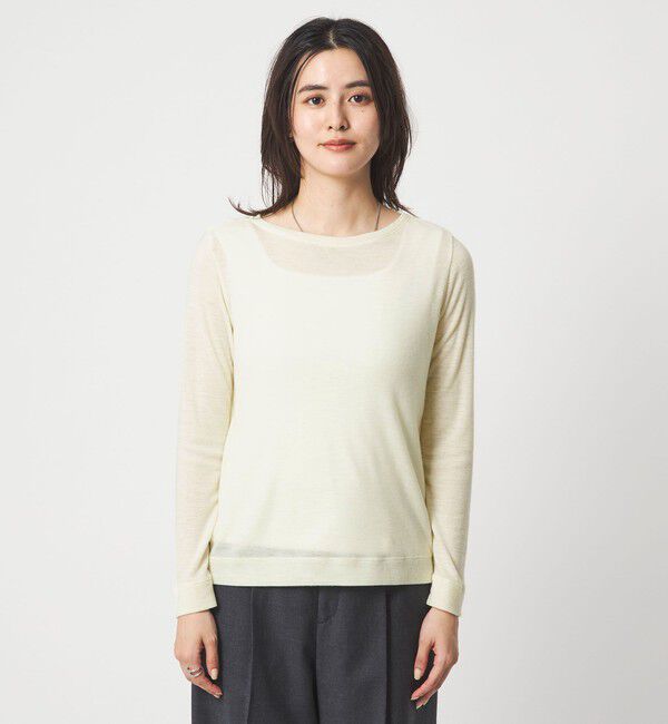 UNITED ARROWS green label relaxing「ウール フライス クルーネック カットソー オフホワイト ウォッシャブル」|Tシャツ・カットソー|