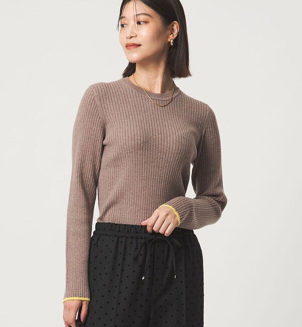 UNITED ARROWS green label relaxing「【WEB限定】＜at ease＞ソデサキ バイカラー プルオーバー ニット ウォッシャブル」|ニット・セーター|