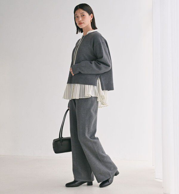 UNITED ARROWS green label relaxing「【WEB限定】＜at ease＞サイド スリット プルオーバー ニット ウォッシャブル」|ニット・セーター|