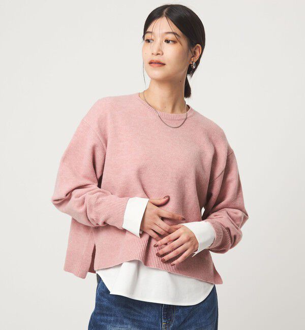 UNITED ARROWS green label relaxing「【WEB限定】＜at ease＞サイド スリット プルオーバー ニット ウォッシャブル」|ニット・セーター|