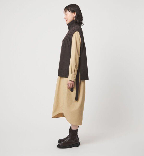 UNITED ARROWS green label relaxing「ニット ベスト &times; シャツ ワンピース セット」|ワンピース|