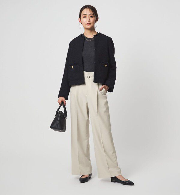 UNITED ARROWS green label relaxing「［size SHORT/TALLあり］パウドレ ワイド パンツ ナチュラル」|スラックス|