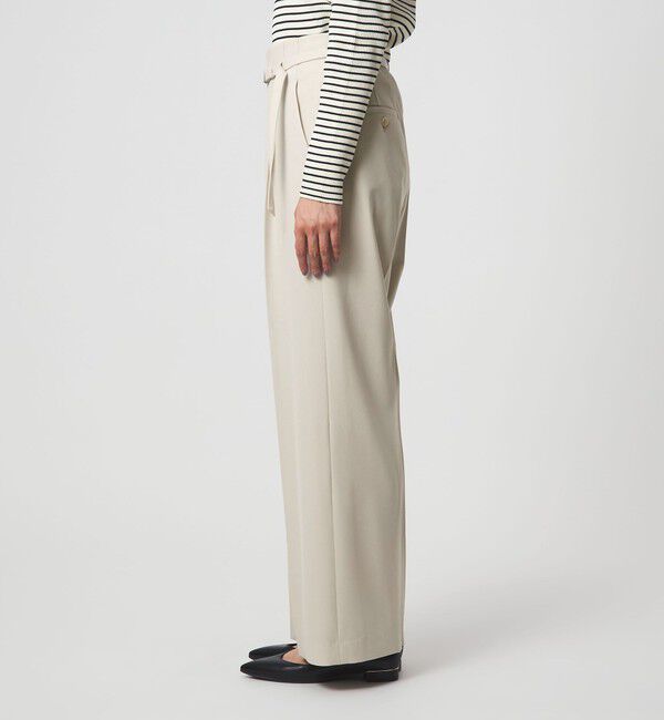 UNITED ARROWS green label relaxing「［size SHORT/TALLあり］パウドレ ワイド パンツ ナチュラル」|スラックス|