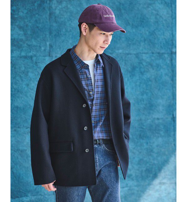 UNITED ARROWS green label relaxing「ウール ナイロン リバー ジャコット アウター」|その他|NAVY
