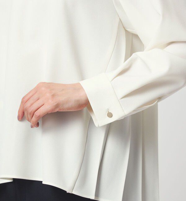 UNITED ARROWS green label relaxing「［size SHORTあり］パウドレ プリーツ ブラウス ウォッシャブル ストレッチ」|シャツ・ブラウス|