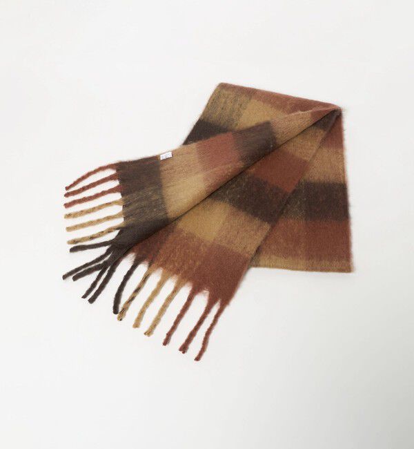 UNITED ARROWS green label relaxing「GLR ブラッシュド ブロック マフラー」|マフラー|DK.BROWN