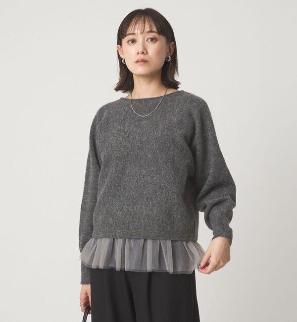 UNITED ARROWS green label relaxing「ニット &times; チュール キャミソール プルオーバー セット」|ニット・セーター|