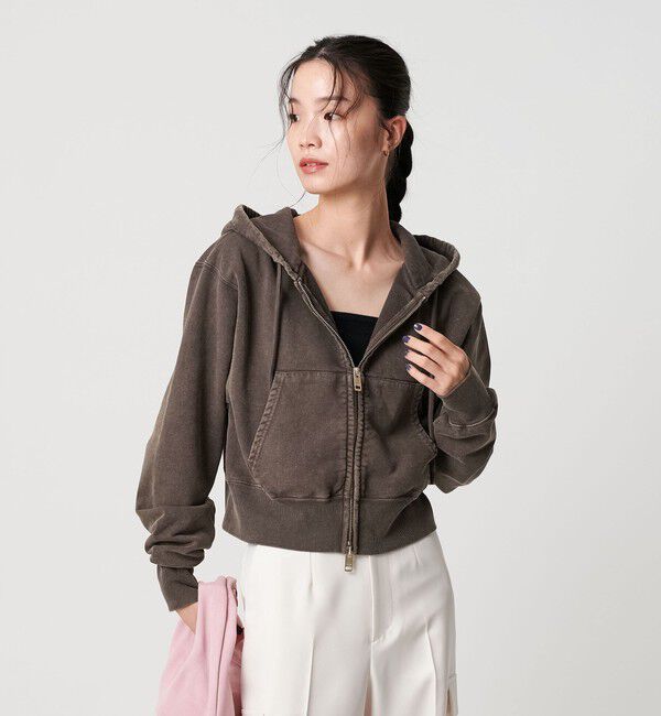 BEAUTY&YOUTH UNITED ARROWS「コットン ショートフロントジップパーカー」|カーディガン|