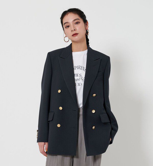 BEAUTY&YOUTH UNITED ARROWS「ポリエステルブレンド ダブル ジャケット」|テーラードジャケット|NAVY