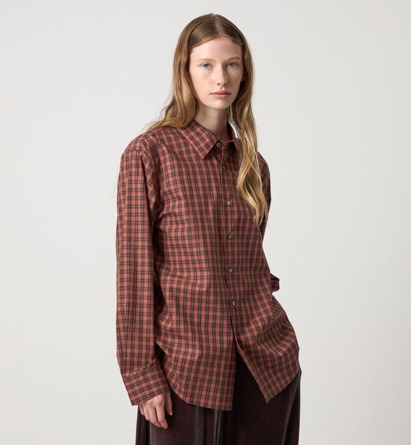 STEVEN ALAN「＜Steven Alan＞コットン チェック シャツ」|シャツ・ブラウス|RED