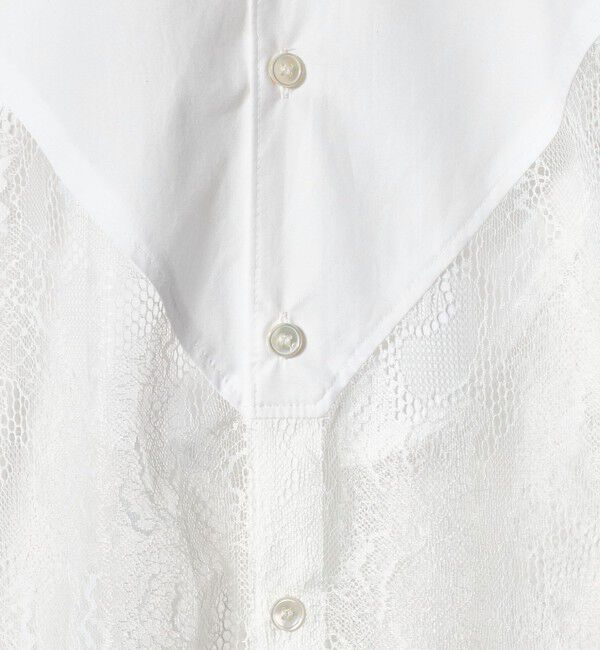 ATTISESSION「＜ATTISESSION＞レース ドッキング シャツ」|シャツ・ブラウス|