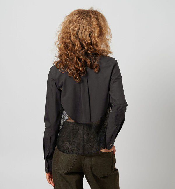 ATTISESSION「＜ATTISESSION＞レース ドッキング シャツ」|シャツ・ブラウス|