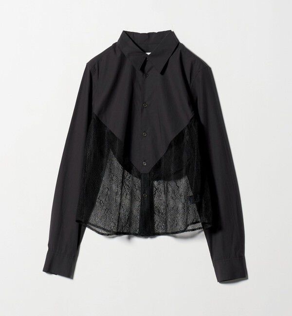 ATTISESSION「＜ATTISESSION＞レース ドッキング シャツ」|シャツ・ブラウス|