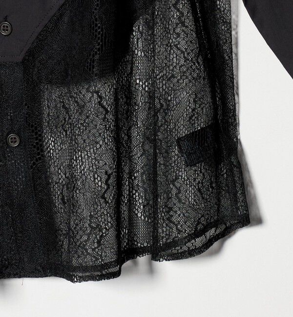 ATTISESSION「＜ATTISESSION＞レース ドッキング シャツ」|シャツ・ブラウス|