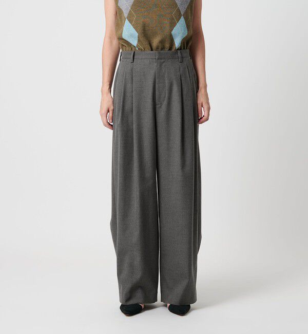 BEAUTY&YOUTH UNITED ARROWS「バックラップ タックワイドパンツ -ウォッシャブル-」|スラックス|