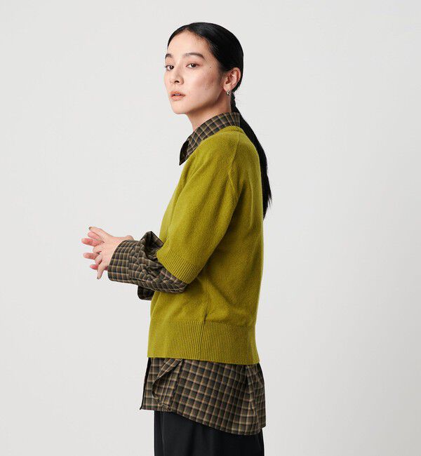 BEAUTY&YOUTH UNITED ARROWS「カシミヤ クルーネック ショートスリーブニット」|ニット・セーター|