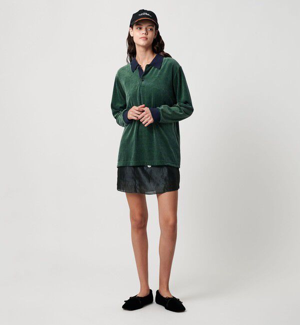 ATTISESSION「＜ATTISESSION＞ベロア ボーダー ポロシャツ」|ポロシャツ|