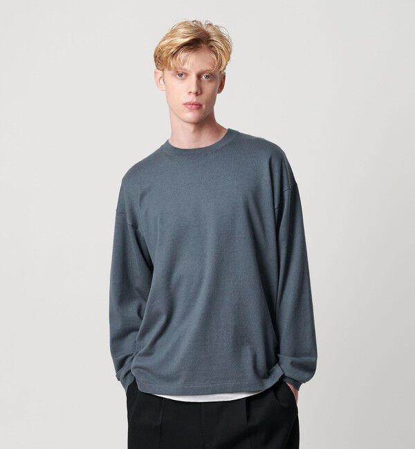 BEAUTY&YOUTH UNITED ARROWS「コットン カシミヤ ブレンド ロングスリーブ Tシャツ」|ニット・セーター|COBALT