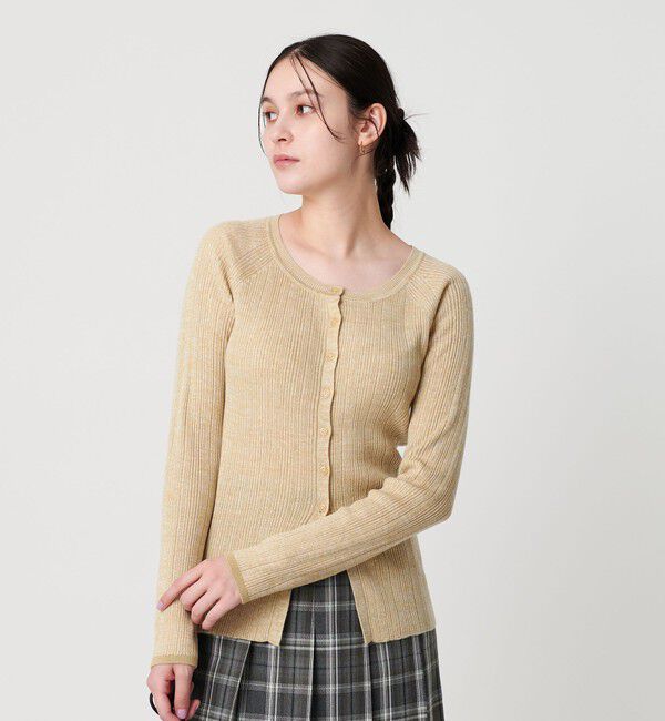 BEAUTY&YOUTH UNITED ARROWS「ポリエステルブレンド メランジリブ カーディガン ウォッシャブル」|カーディガン|