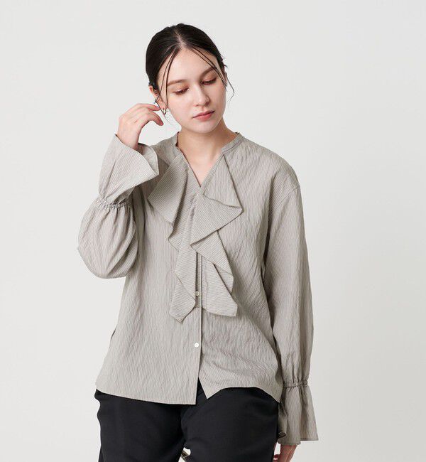 BEAUTY&YOUTH UNITED ARROWS「ラッフル スキッパーブラウス ウォッシャブル」|シャツ・ブラウス|