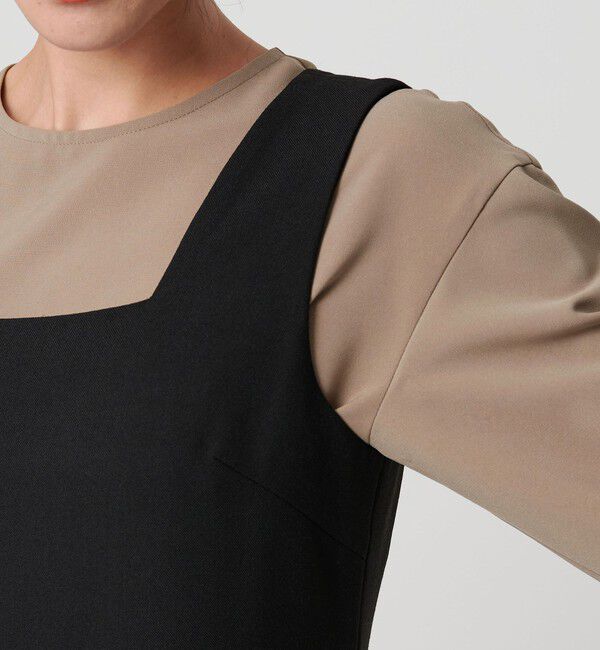 BEAUTY&YOUTH UNITED ARROWS「【WEB限定 Wardrobe DAILY MINIMAL】ウールライクメランジ スクエアネックワンピース ウォッシャブル」|ワンピース|